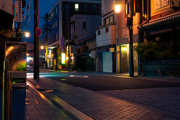 Kyoto street before dawn.