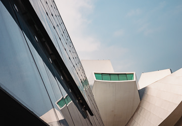The iconic ArtScience Museum peaks out behind Louis Vuitton.