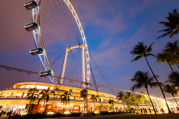 Singapore Flyer and Marina Promenade.