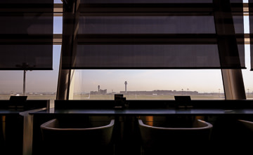 View of the control tower from the ANA Lounge, Haneda.