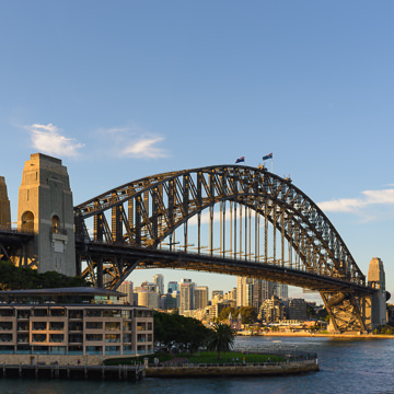 Sydney Harbour Bridge from Quay restaurant.