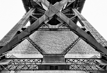 Underneath a pylon of the Sydney Harbour Bridge.