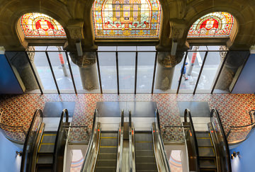 QVB escalators and exit.