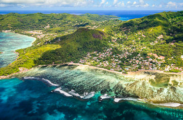 Aerial view of Pointe Au Sel, Seychelles.