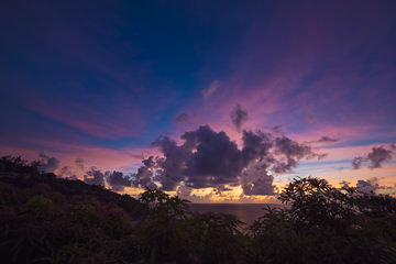 Purple clouds after sunset, Four Seasons Resort, Seychelles.